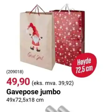 Europris Gavepose jumbo tilbud