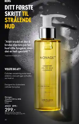 Oriflame Novage+ Comfort Oil-to-Milk Cleanser tilbud