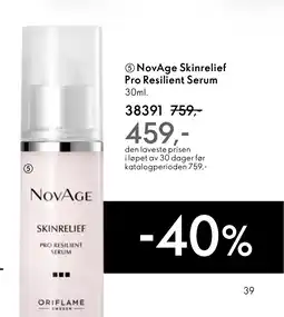 Oriflame NovAge Skinrelief Pro Resilient Serum tilbud