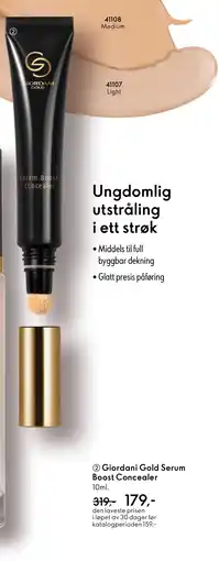 Oriflame Giordani Gold Serum Boost Concealer tilbud