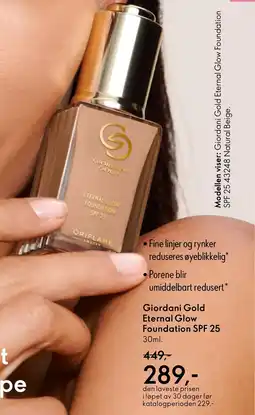 Oriflame Giordani Gold Eternal Glow Foundation SPF 25 tilbud