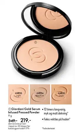 Oriflame Giordani Gold Serum Infused Pressed Powder tilbud