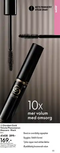 Oriflame Giordani Gold Volume Phenomenon Mascara - Black tilbud