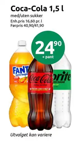 Joker Coca-Cola 1,5 l, NOK 24.9 tilbud