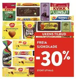 Jacobs FREIA SJOKOLADE tilbud