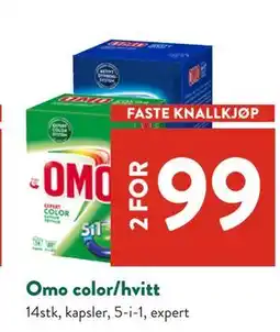 Jacobs Omo color/hvitt, NOK 99 tilbud
