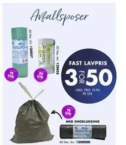 Sparkjøp Avfallsposer, NOK 50 tilbud