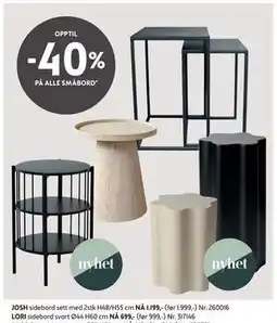 Bohus LORI sidebord, NOK 699 tilbud