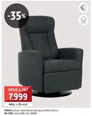 Bohus PRINCE recliner, NOK 7999 tilbud