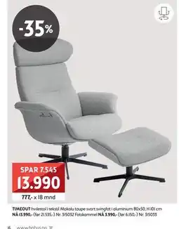 Bohus TIMEOUT hvilestol, NOK 13990 tilbud