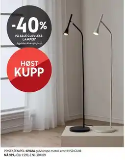 Bohus 40% PÅ ALLE GULVLESELAMPER tilbud
