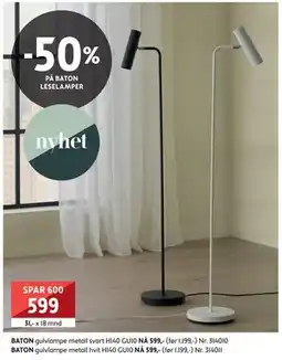 Bohus BATON gulvlampe metall, NOK 599 tilbud