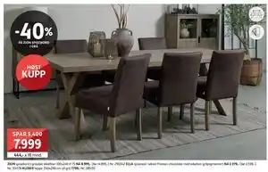 40% PÅ ZION SPISEBORD I GRÅ