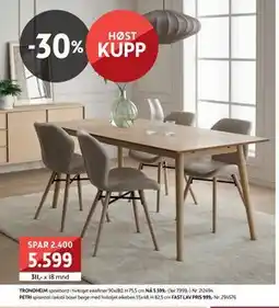 Bohus TRONDHEIM spisebord, NOK 5599 tilbud