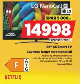 POWER 86 4K Smart TV, NOK 14998 tilbud