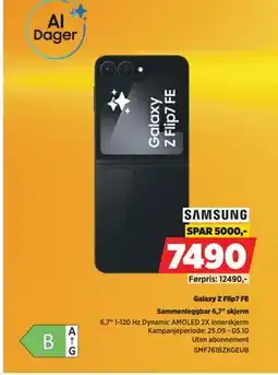 POWER Galaxy Z Flip7 FE, NOK 7490 tilbud