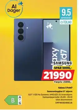 POWER Galaxy Z Fold7, NOK 21990 tilbud