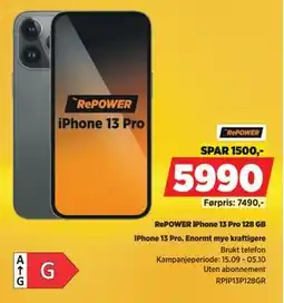 POWER iPhone 13 Pro. Enormt mye kraftigere, NOK 5990 tilbud