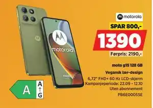 POWER moto g15 128 GB, NOK 1390 tilbud