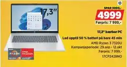 POWER 17,3 bærbar PC, NOK 4999 tilbud
