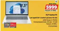 POWER 17,3 bærbar PC, NOK 5999 tilbud