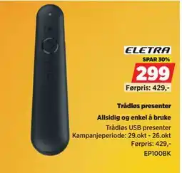 POWER Trådløs presenter, NOK 299 tilbud