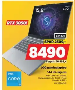 POWER LOQ gaminglaptop, NOK 8490 tilbud