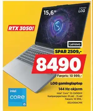 POWER LOQ gaminglaptop, NOK 8490 tilbud