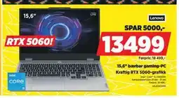 POWER 15,6 bærbar gaming-PC, NOK 13499 tilbud