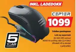 POWER Trådløs gamingmus, NOK 1099 tilbud
