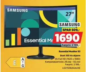 POWER Essential Monitor S3, NOK 1690 tilbud