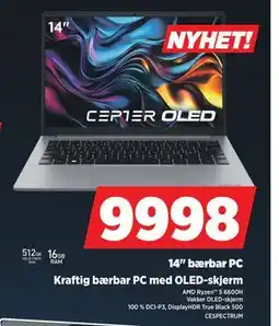 POWER 14 bærbar PC, NOK 9998 tilbud