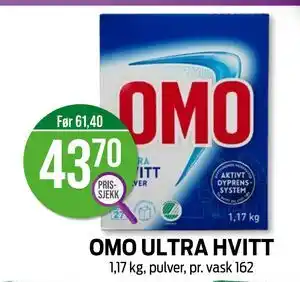 Kiwi OMO ULTRA HVITT, NOK 43.7 tilbud