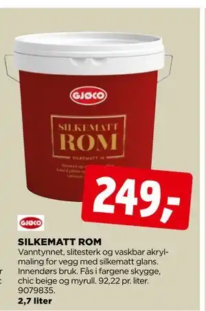 jem & fix SILKEMATT ROM, NOK 249 tilbud