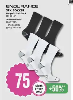 Sport Outlet 3PK SOKKER, NOK 75 tilbud