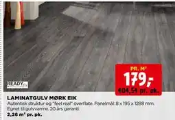 jem & fix LAMINATGULV MØRK EIK, NOK 179 tilbud