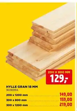 jem & fix HYLLE GRAN 18 MM tilbud