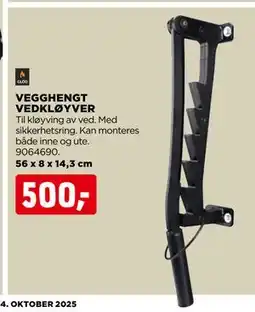jem & fix VEGGHENGT VEDKLØYVER, NOK 500 tilbud