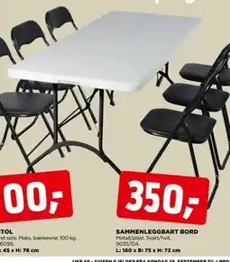 jem & fix SAMMENLEGGBART BORD, NOK 350 tilbud