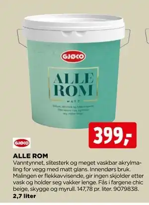 jem & fix ALLE ROM, NOK 399 tilbud