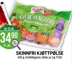 Kiwi SKINNFRI KJØTTPØLSE, NOK 34.9 tilbud