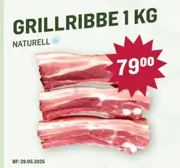Holdbart GRILLRIBBE 1 KG, NOK 79 tilbud