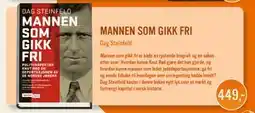 Ark Bokhandel MANNEN SOM GIKK FRI, NOK 449 tilbud