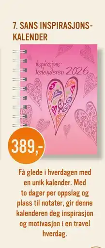 Ark Bokhandel 7. SANS INSPIRASJONSKALENDER, NOK 389 tilbud