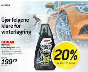 Thansen Beast Felgrens, NOK 199.2 tilbud