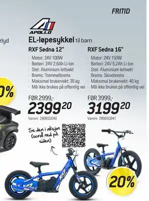 Thansen EL-løpesykkel, NOK 3199.2 tilbud
