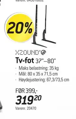 Thansen Tv-fot, NOK 319.2 tilbud