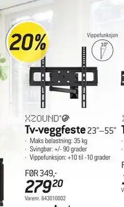 Thansen Tv-veggfeste, NOK 279.2 tilbud