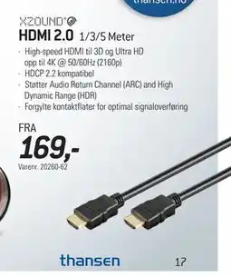 Thansen HDMI 2.0 tilbud