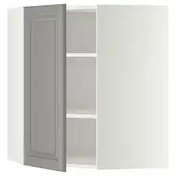 IKEA Metod Hjørneveggskap med hyller, hvit/bodbyn grå, 68x80 cm tilbud